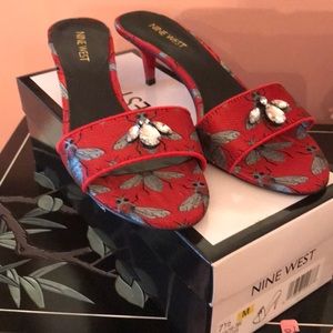 💥❤️🔥 beautiful Nine West slide fabric mule shoes